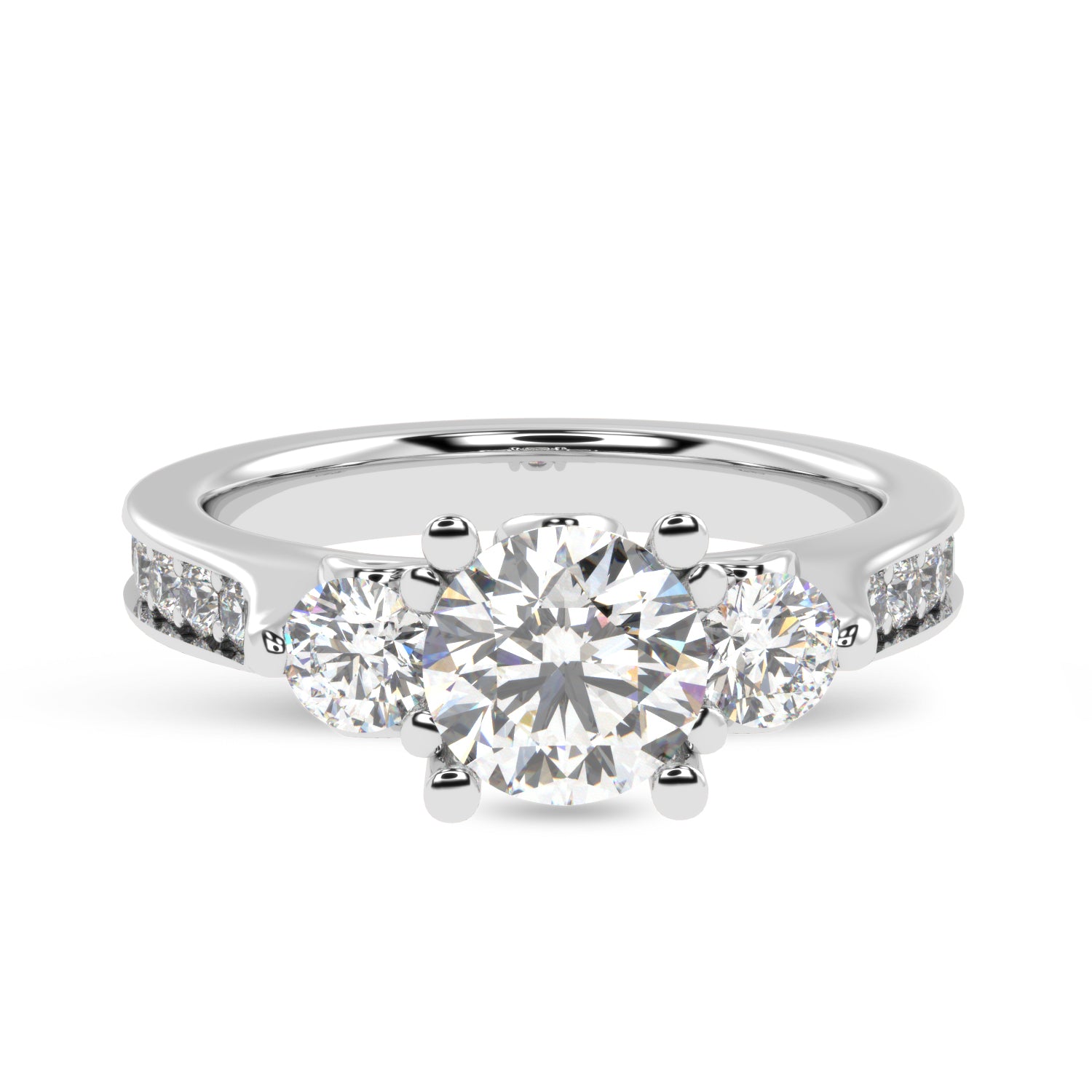 Buy 2.01Ct Three-stone Natural Diamond Ring | Solitairekart